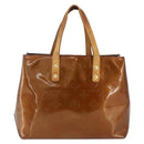LOUIS VUITTON Monogram Vernis Reade PM Hand Bag Bronze M91146 LV Auth ka1278-13