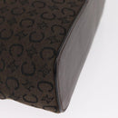 CELINE C Macadam Canvas Vanity Pouch Brown Silver Auth ka1279-9