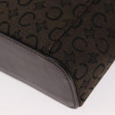 CELINE C Macadam Canvas Vanity Pouch Brown Silver Auth ka1279-16