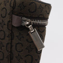 CELINE C Macadam Canvas Vanity Pouch Brown Silver Auth ka1279-10