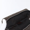 CELINE C Macadam Canvas Vanity Pouch Brown Silver Auth ka1279-18