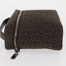 CELINE C Macadam Canvas Vanity Pouch Brown Silver Auth ka1279-4
