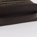 CELINE C Macadam Canvas Vanity Pouch Brown Silver Auth ka1279-7