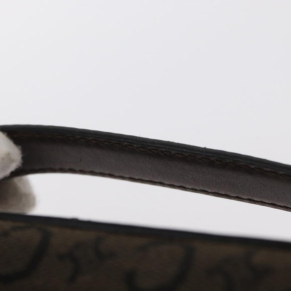 CELINE C Macadam Canvas Vanity Pouch Brown Silver Auth ka1279