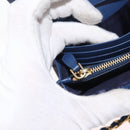 PRADA Chain Shoulder Wallet Safiano leather Blue Gold Auth ka128-20