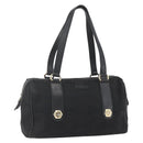 GUCCI Hand Bag Canvas Black Gold 248270 Auth ka1280-1