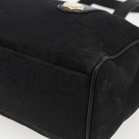 GUCCI Hand Bag Canvas Black Gold 248270 Auth ka1280