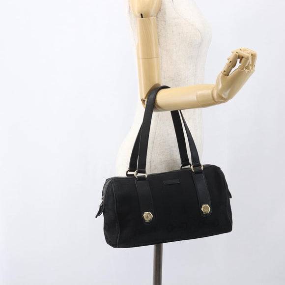 GUCCI Hand Bag Canvas Black Gold 248270 Auth ka1280