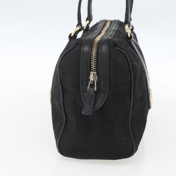 GUCCI Hand Bag Canvas Black Gold 248270 Auth ka1280