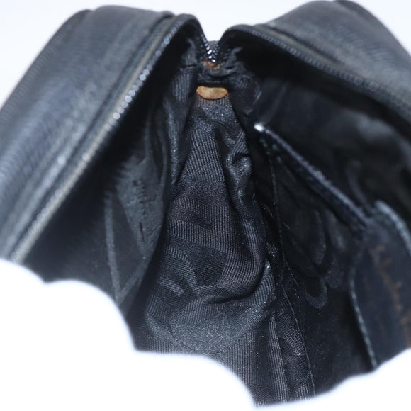 Salvatore Ferragamo Shoulder Bag Leather Black Gold Auth ka1281