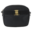 Salvatore Ferragamo Shoulder Bag Leather Black Gold Auth ka1281-13