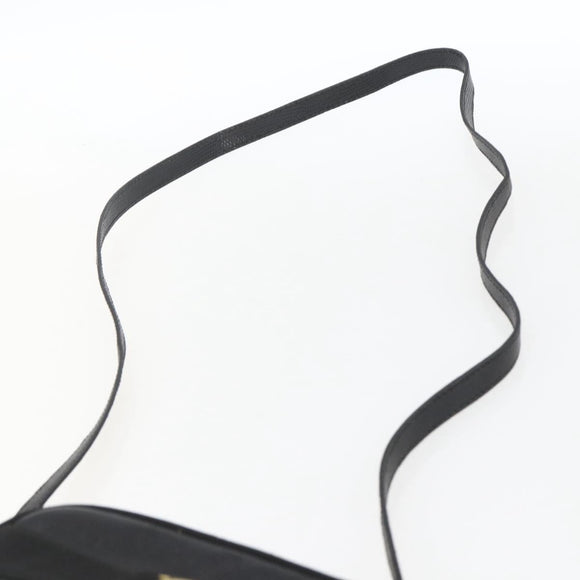 Salvatore Ferragamo Shoulder Bag Leather Black Gold Auth ka1281