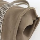 HERMES Cannes PM Tote Bag Cotton Beige Silver Auth ka1282-10