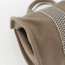 HERMES Cannes PM Tote Bag Cotton Beige Silver Auth ka1282-11