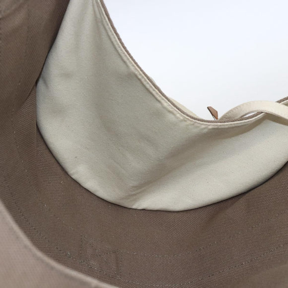HERMES Cannes PM Tote Bag Cotton Beige Silver Auth ka1282