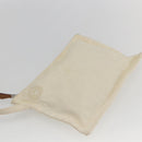 HERMES Cannes PM Tote Bag Cotton Beige Silver Auth ka1282-17