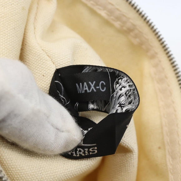 HERMES Cannes PM Tote Bag Cotton Beige Silver Auth ka1282