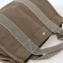 HERMES Cannes PM Tote Bag Cotton Beige Silver Auth ka1282-6