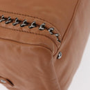 CHANEL Luxury Line Chain Tote Bag Leather Brown Silver CC Auth ka1285V-10