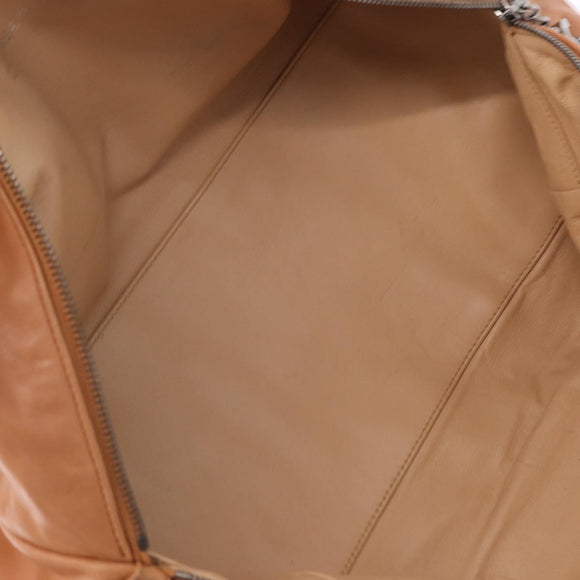 CHANEL Luxury Line Chain Tote Bag Leather Brown Silver CC Auth ka1285V