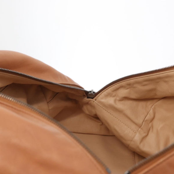 CHANEL Luxury Line Chain Tote Bag Leather Brown Silver CC Auth ka1285V