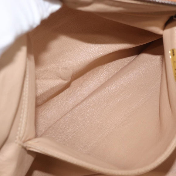 CHANEL Luxury Line Chain Tote Bag Leather Brown Silver CC Auth ka1285V