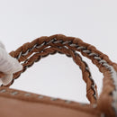 CHANEL Luxury Line Chain Tote Bag Leather Brown Silver CC Auth ka1285V-8