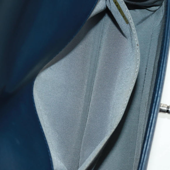 CHANEL Chain Matelasse 25 Boy Chanel Bag Lamb Skin Navy Silver CC Auth ka1286SAM