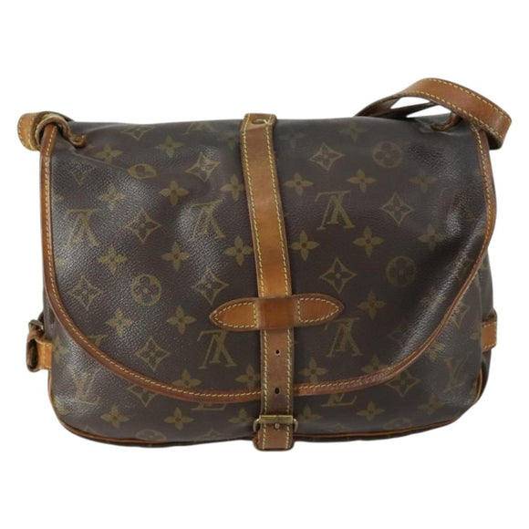 LOUIS VUITTON Monogram Saumur 30 Shoulder Bag M42256 LV Auth ka1287