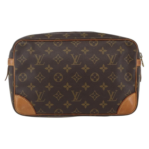 LOUIS VUITTON Monogram Compiegne 28 Clutch Bag M51845 LV Auth ka1289