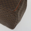 CELINE Macadam Canvas Backpack PVC Leather Brown Gold Auth ka1291-12