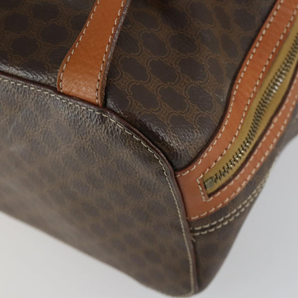 CELINE Macadam Canvas Backpack PVC Leather Brown Gold Auth ka1291