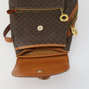 CELINE Macadam Canvas Backpack PVC Leather Brown Gold Auth ka1291-16