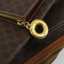 CELINE Macadam Canvas Backpack PVC Leather Brown Gold Auth ka1291-23