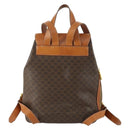 CELINE Macadam Canvas Backpack PVC Leather Brown Gold Auth ka1291-3