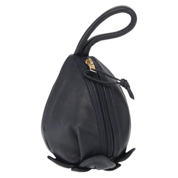 LOEWE Hand Pouch Leather Black Gold Auth ka1292V