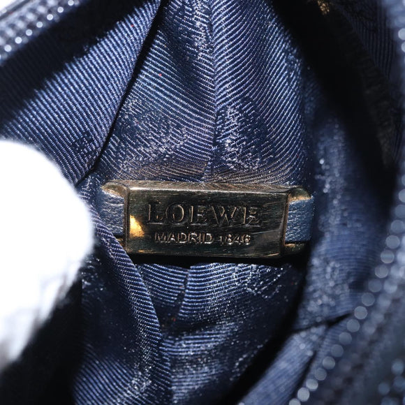 LOEWE Hand Pouch Leather Black Gold Auth ka1292V