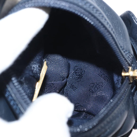 LOEWE Hand Pouch Leather Black Gold Auth ka1292V