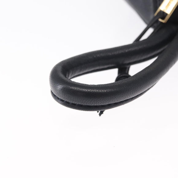 LOEWE Hand Pouch Leather Black Gold Auth ka1292V