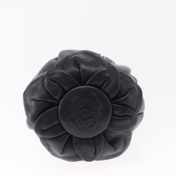 LOEWE Hand Pouch Leather Black Gold Auth ka1292V