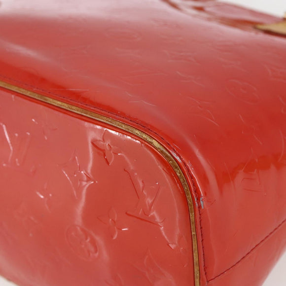 LOUIS VUITTON Monogram Vernis Houston Hand Bag Rouge M91092 LV Auth ka1304