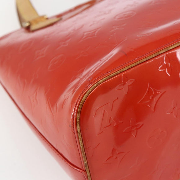 LOUIS VUITTON Monogram Vernis Houston Hand Bag Rouge M91092 LV Auth ka1304
