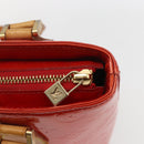 LOUIS VUITTON Monogram Vernis Houston Hand Bag Rouge M91092 LV Auth ka1304-17