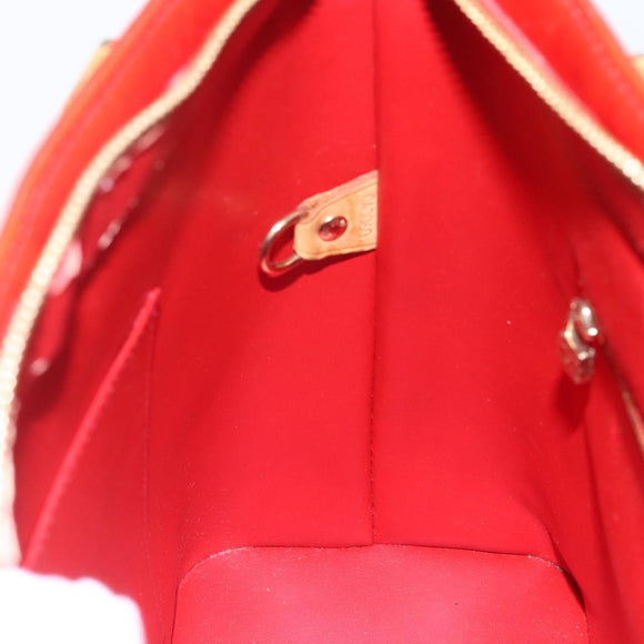 LOUIS VUITTON Monogram Vernis Houston Hand Bag Rouge M91092 LV Auth ka1304