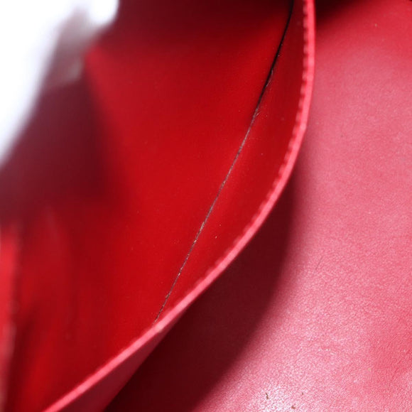 LOUIS VUITTON Monogram Vernis Houston Hand Bag Rouge M91092 LV Auth ka1304