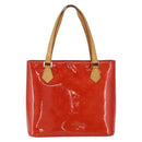 LOUIS VUITTON Monogram Vernis Houston Hand Bag Rouge M91092 LV Auth ka1304-13