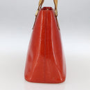 LOUIS VUITTON Monogram Vernis Houston Hand Bag Rouge M91092 LV Auth ka1304-3