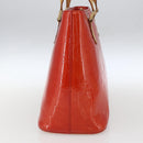 LOUIS VUITTON Monogram Vernis Houston Hand Bag Rouge M91092 LV Auth ka1304-4