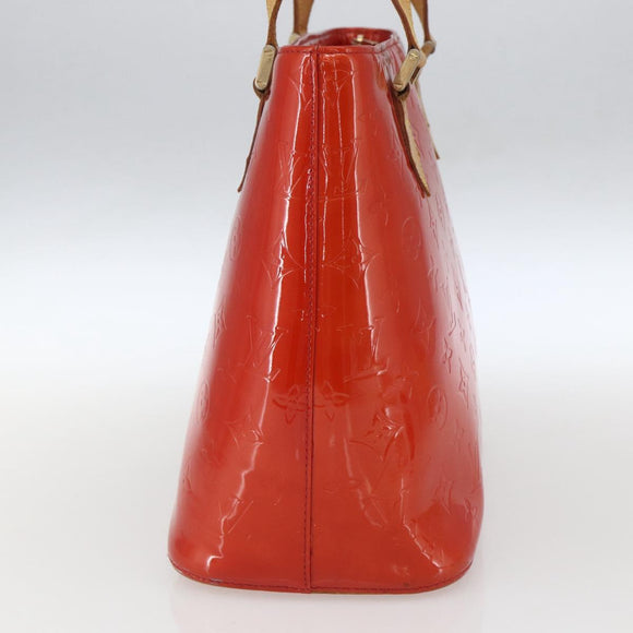 LOUIS VUITTON Monogram Vernis Houston Hand Bag Rouge M91092 LV Auth ka1304