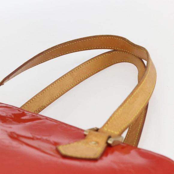 LOUIS VUITTON Monogram Vernis Houston Hand Bag Rouge M91092 LV Auth ka1304